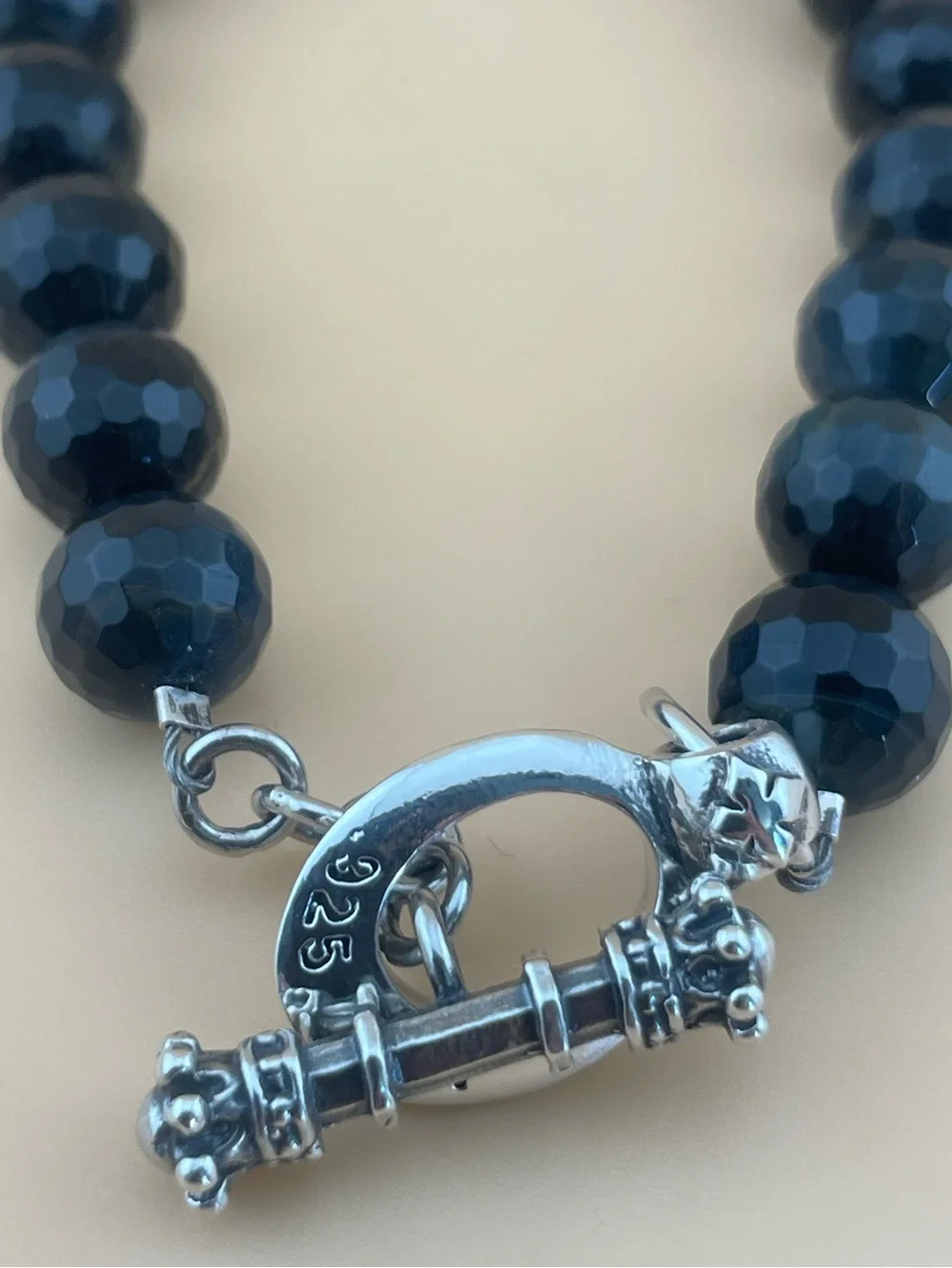King Baby Studio 925 Silver Obsidian Bracelet Toggle Clasp USA